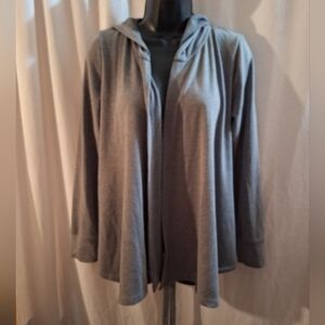 Gray Open Front Cardigan
